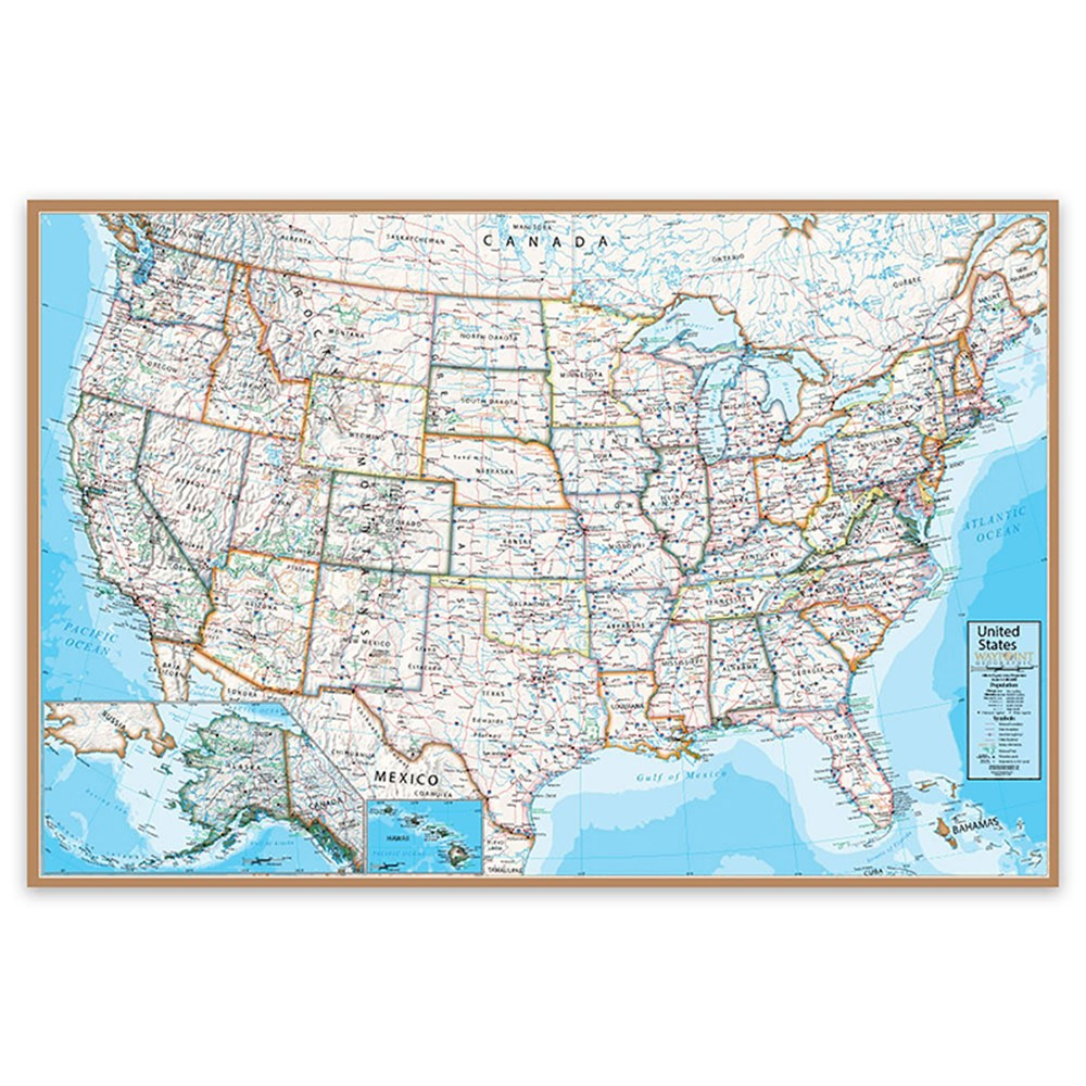 Picture of Waypoint Geographic RWPWG15 24 x 36 in. Contemporary USA Laminated Wall Map