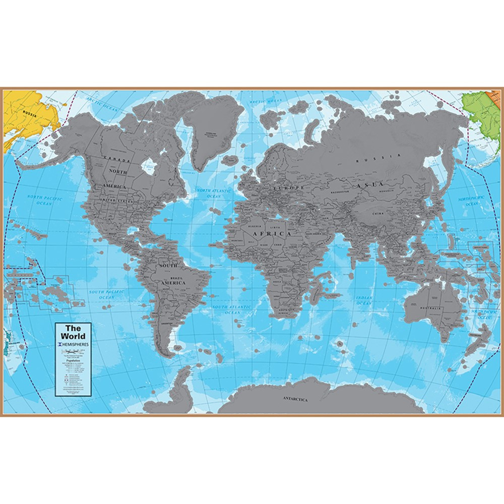 Picture of Waypoint Geographic RWPSCR01 24 x 36 in. Scratch Off World Laminated Wall Map