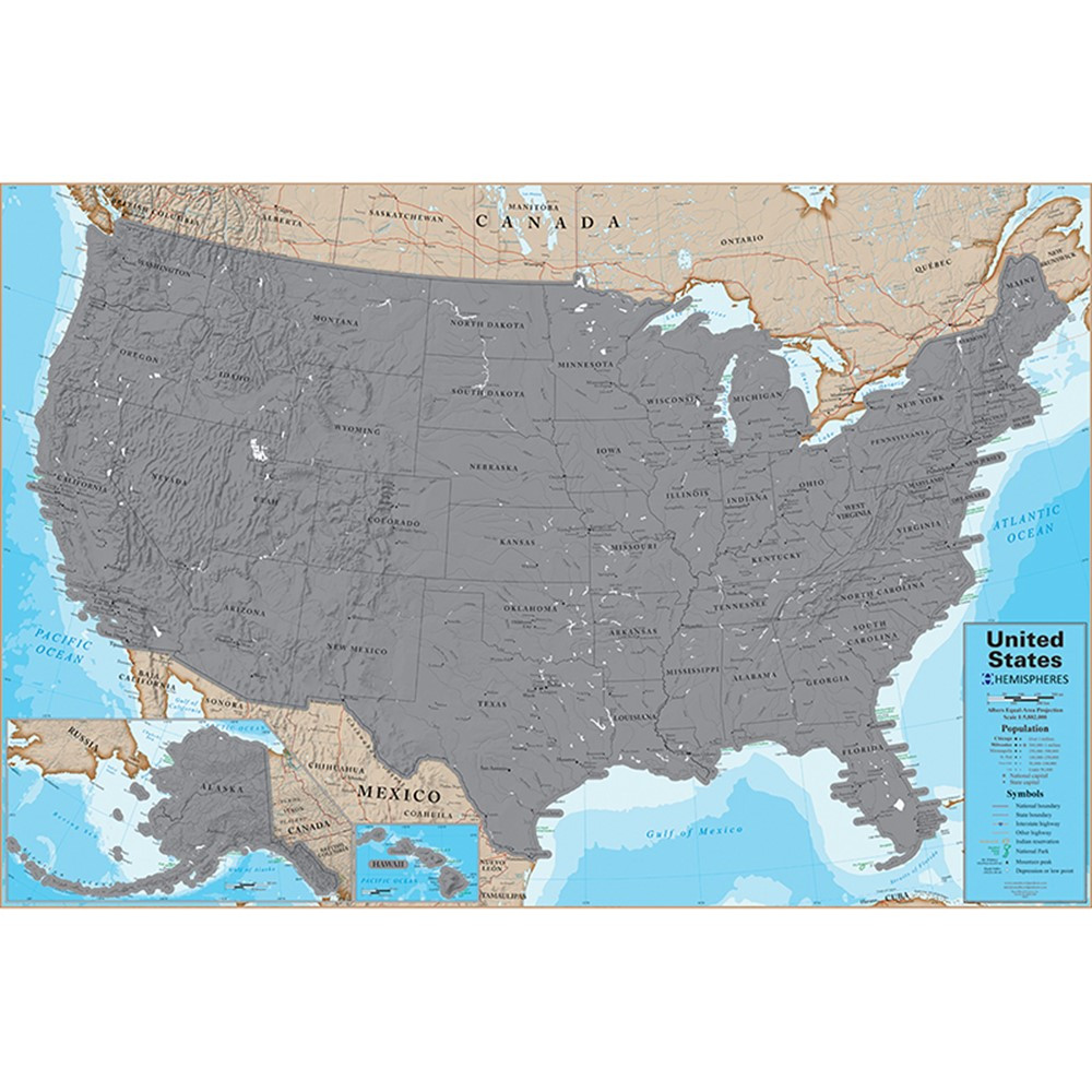 Picture of Waypoint Geographic RWPSCR02 24 x 36 in. Scratch Off USA Laminated Wall Map