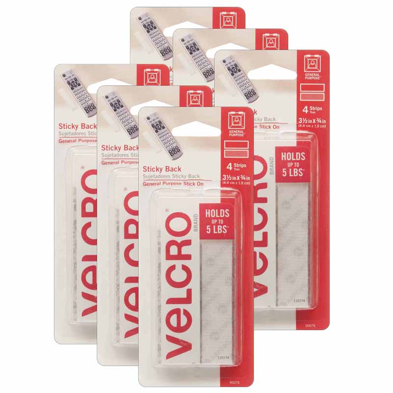 cloth hook and eye USA VEC90076-6 0.75 x 3.5 in. Cloth Hook & Eye Tape - 4 Strips per Pack - Pack of 6