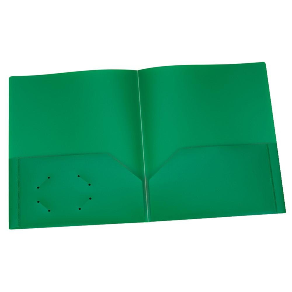 ESS76017 Poly Two Pocket Portfolio, Green - Pack of 25