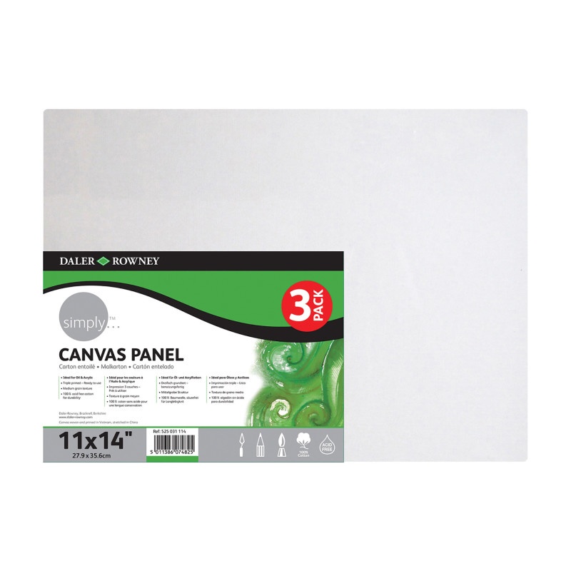 Dixon Ticonderoga PACD525031114-3 11 x 14 in. Canvas Panels Set - Pack of 3