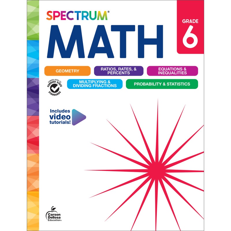 Picture of Carson Dellosa Education CD-705505 Spectrum Grade 6 Math Workbook