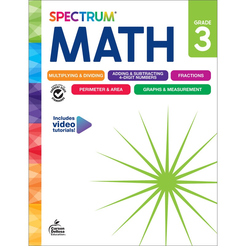 Picture of Carson Dellosa Education CD-705502 Spectrum Grade 3 Math Workbook