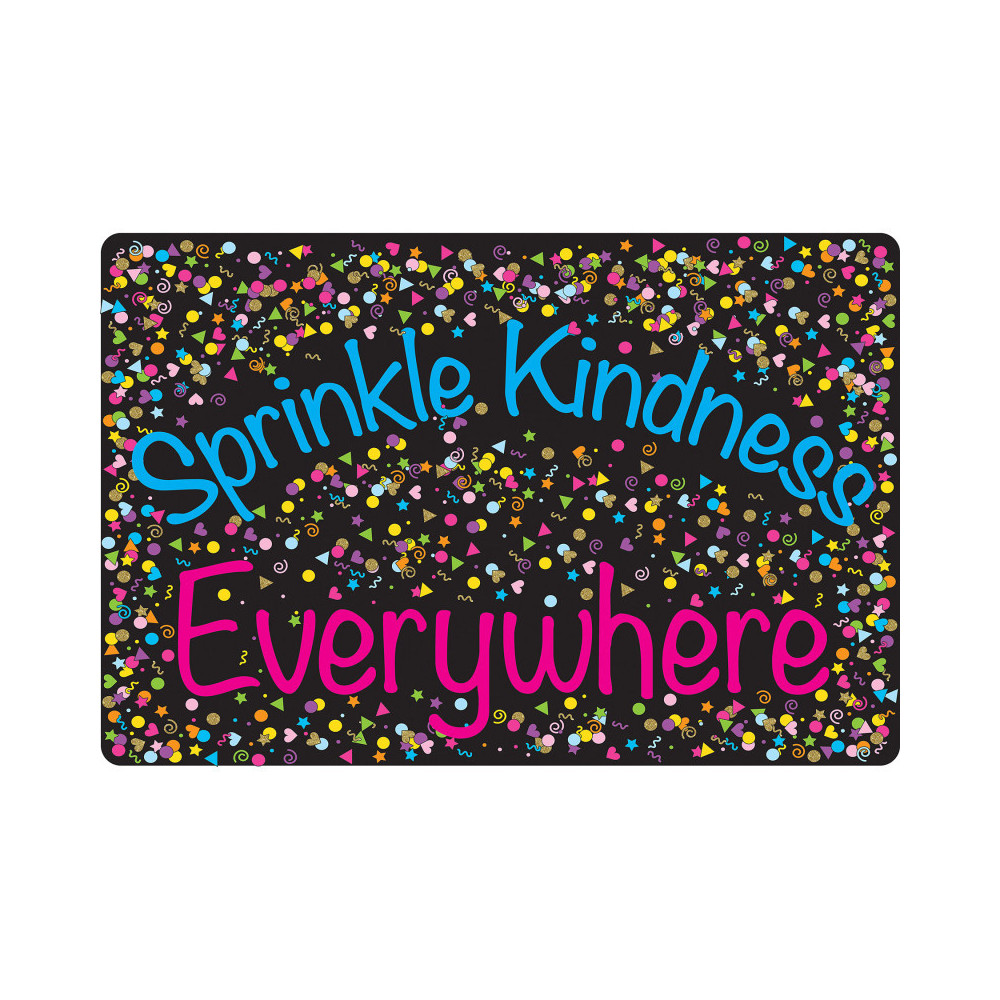 ASH91505 15.5 x 23.5 in. Smart Poly Confetti Sprinkle Kindness Everywhere Welcome Mat with Slip Resistant Backing