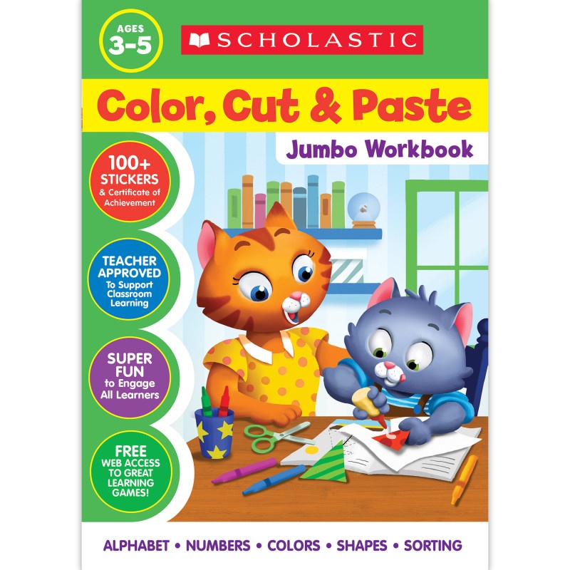 Scholastic Teaching Resources SC-9781546106999-3 Color Cut & Paste Work Book - Pack of 3