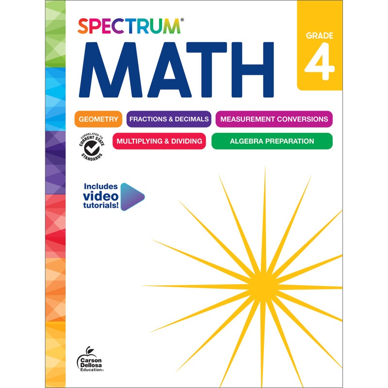Picture of Carson Dellosa Education CD-705503 Spectrum Grade 4 Math Workbook