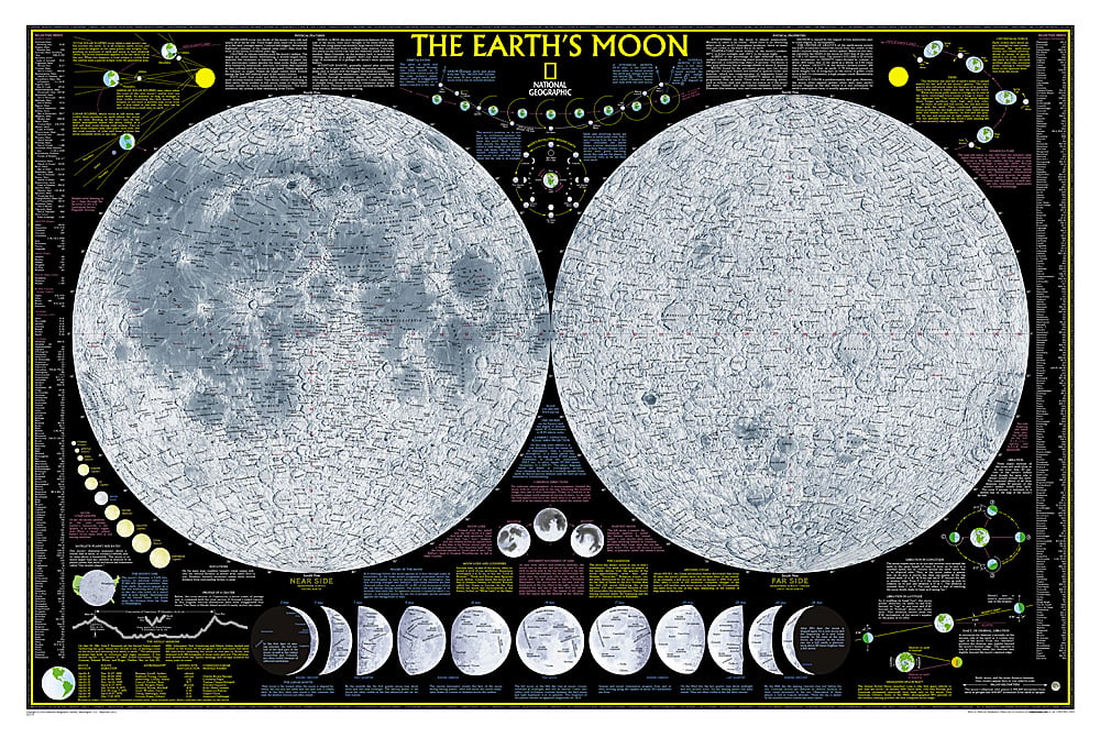 Maps NGMRE00620137 Earths Moon Laminated Map