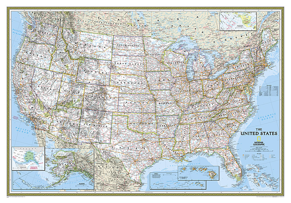 Maps NGMRE00620411 United States Classic Laminated Map