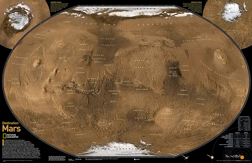 Maps NGMRE00620141 Destination Mars 2 Sided Map