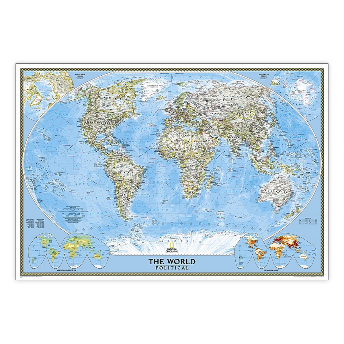Maps NGMRE00622003 69.25 x 48 in. Enlarged & Laminated World Classic Map