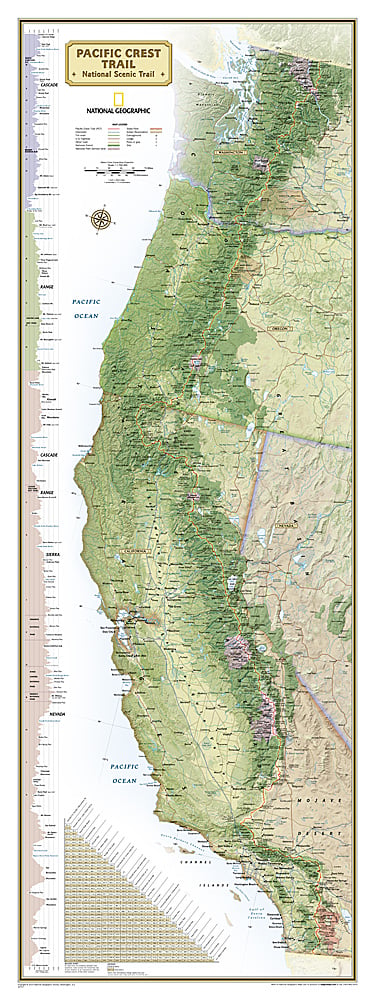 Maps NGMRE01020759 Pacific Crest Trail Laminated Map