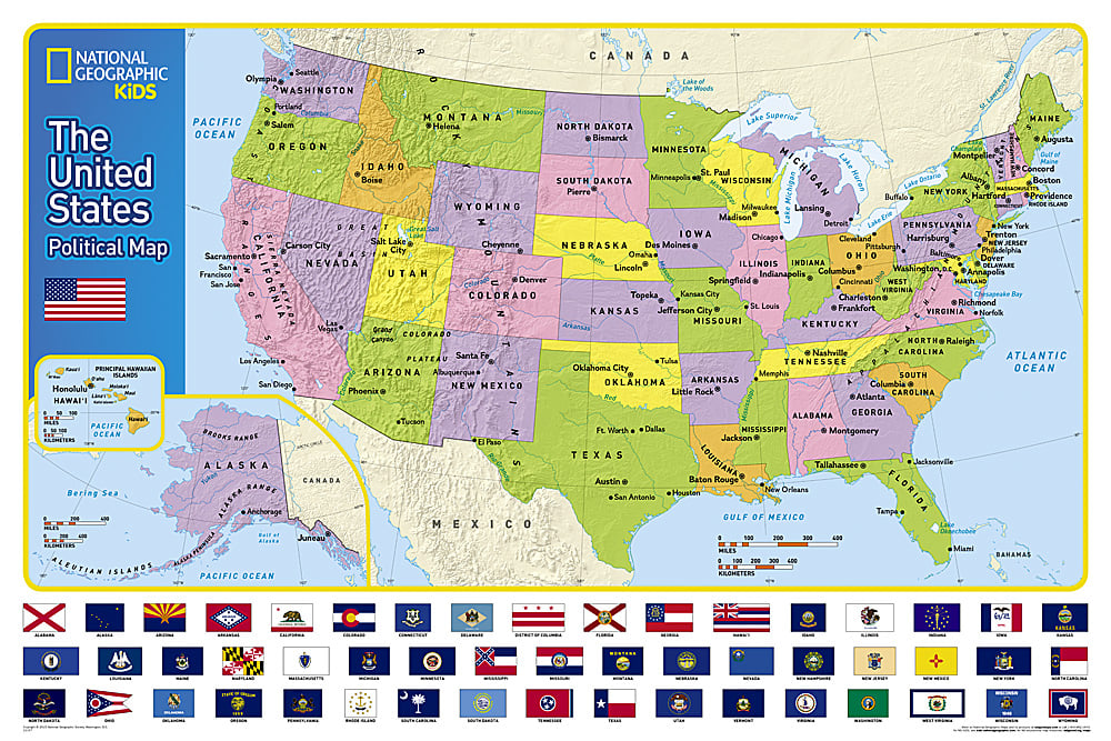Maps NGMRE01021159 United States Kids Laminated Map