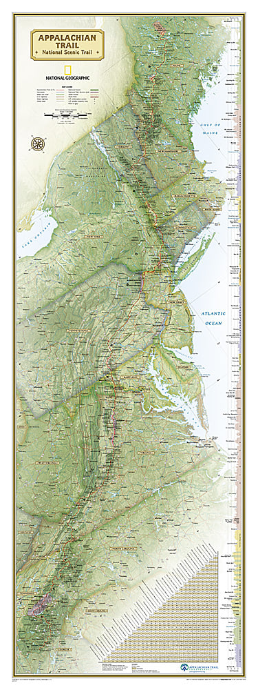 Maps NGMRE01020743 Appalachian Trail Laminated Map