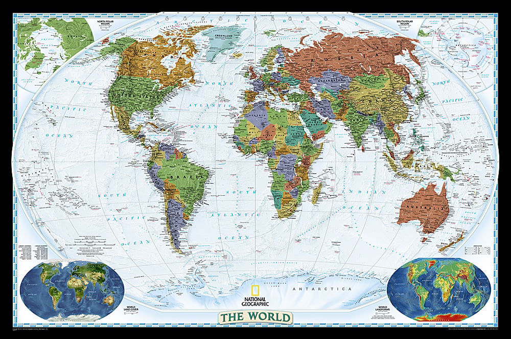Maps NGMRE00622079 World Decorator Laminated Map