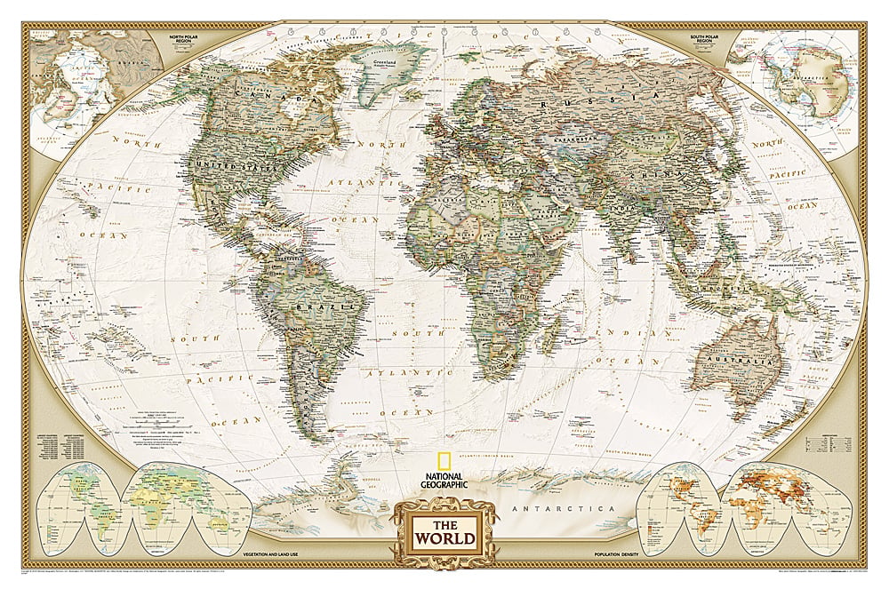 Maps NGMRE00622087 World Executive Laminated Map