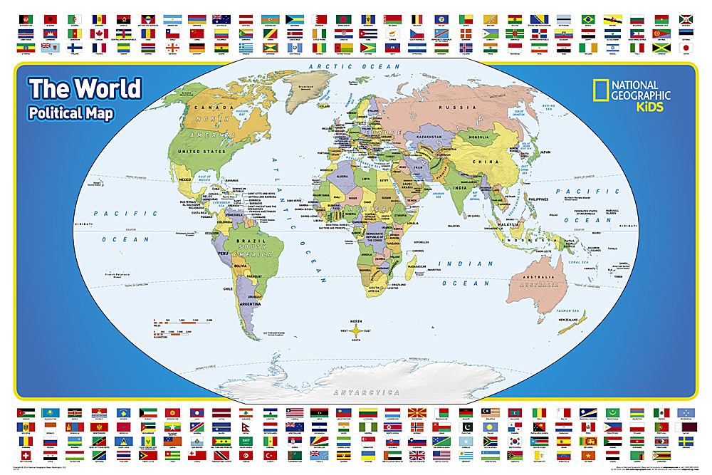 Maps NGMRE01020772 The World for Kids Laminated Map