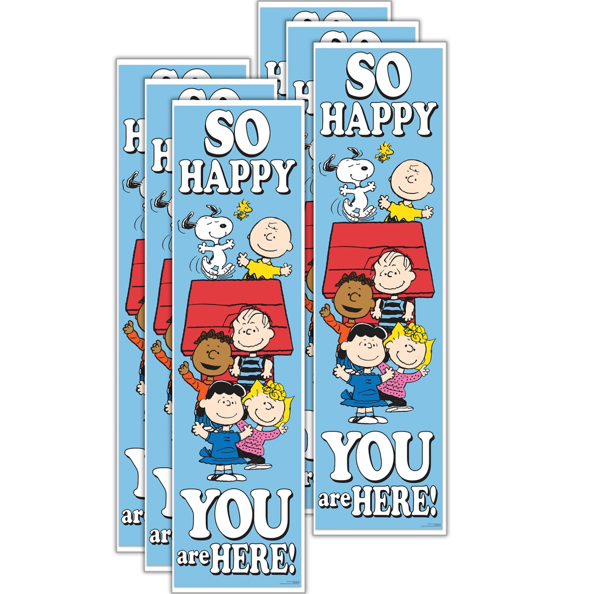 Picture of Eureka EU-849348-6 Peanuts So Glad You Are Here Vertical Banner - 6 Each