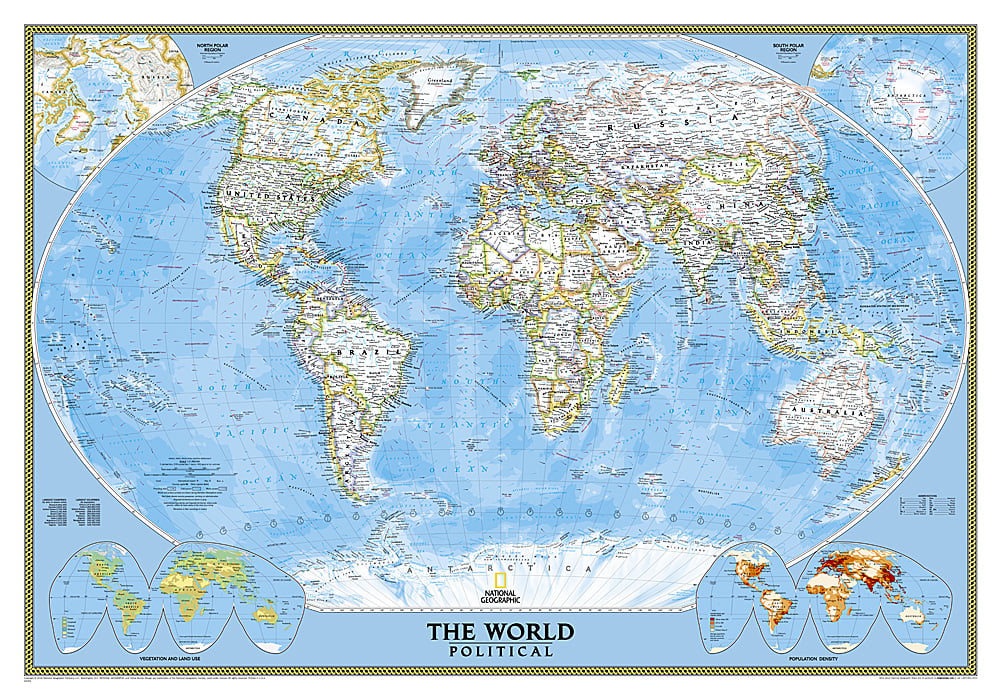 Maps NGMRE00622002 World Classic Laminated Map