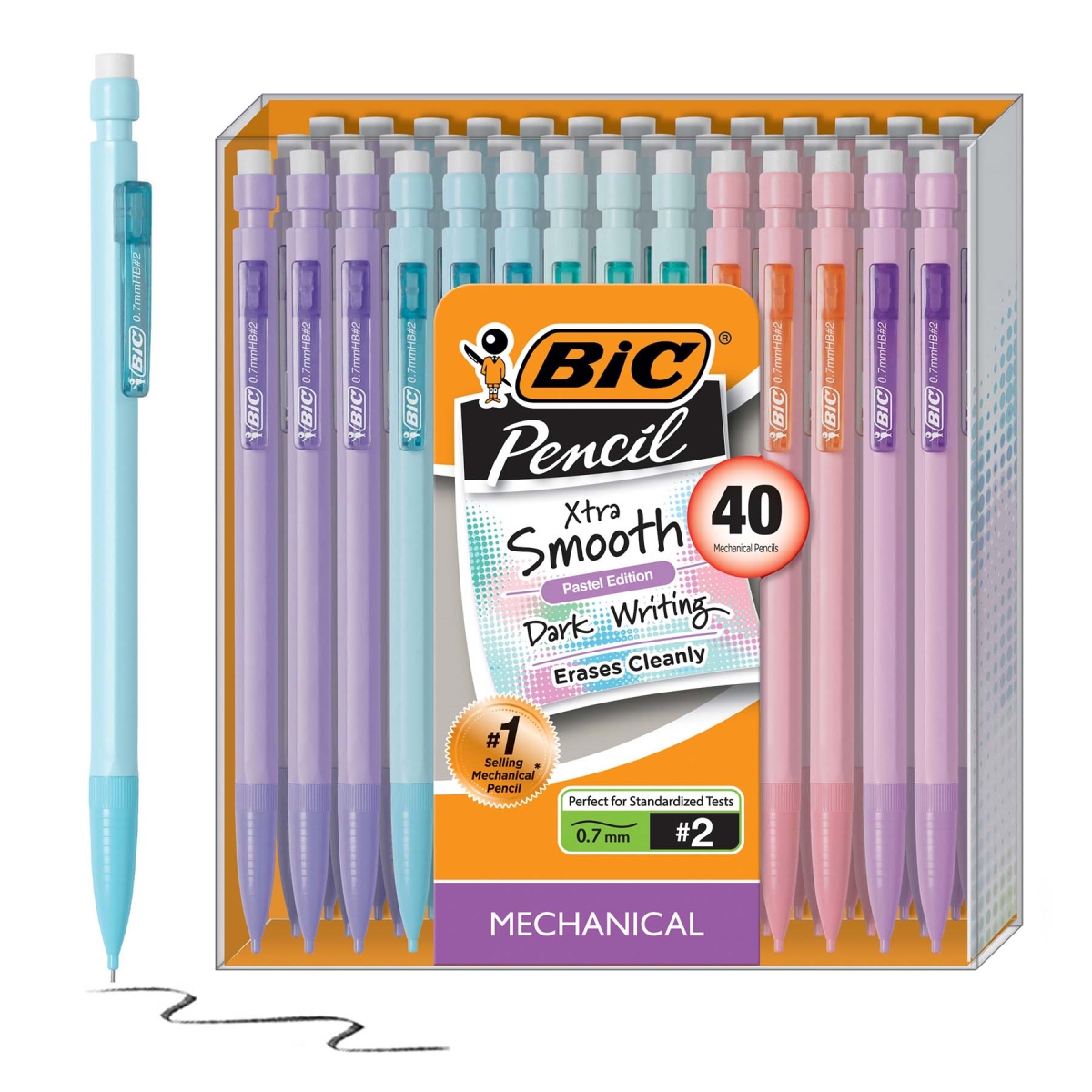 USA MP40TXBLK Mechanical Pencils, Pastel Color - 40 Count