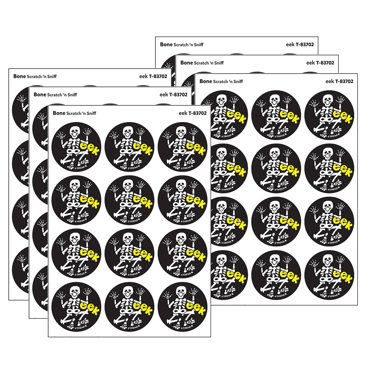 T-83702-6 Bone Scent Retro Scratch N Sniff Stinky Stickers - Pack of 6