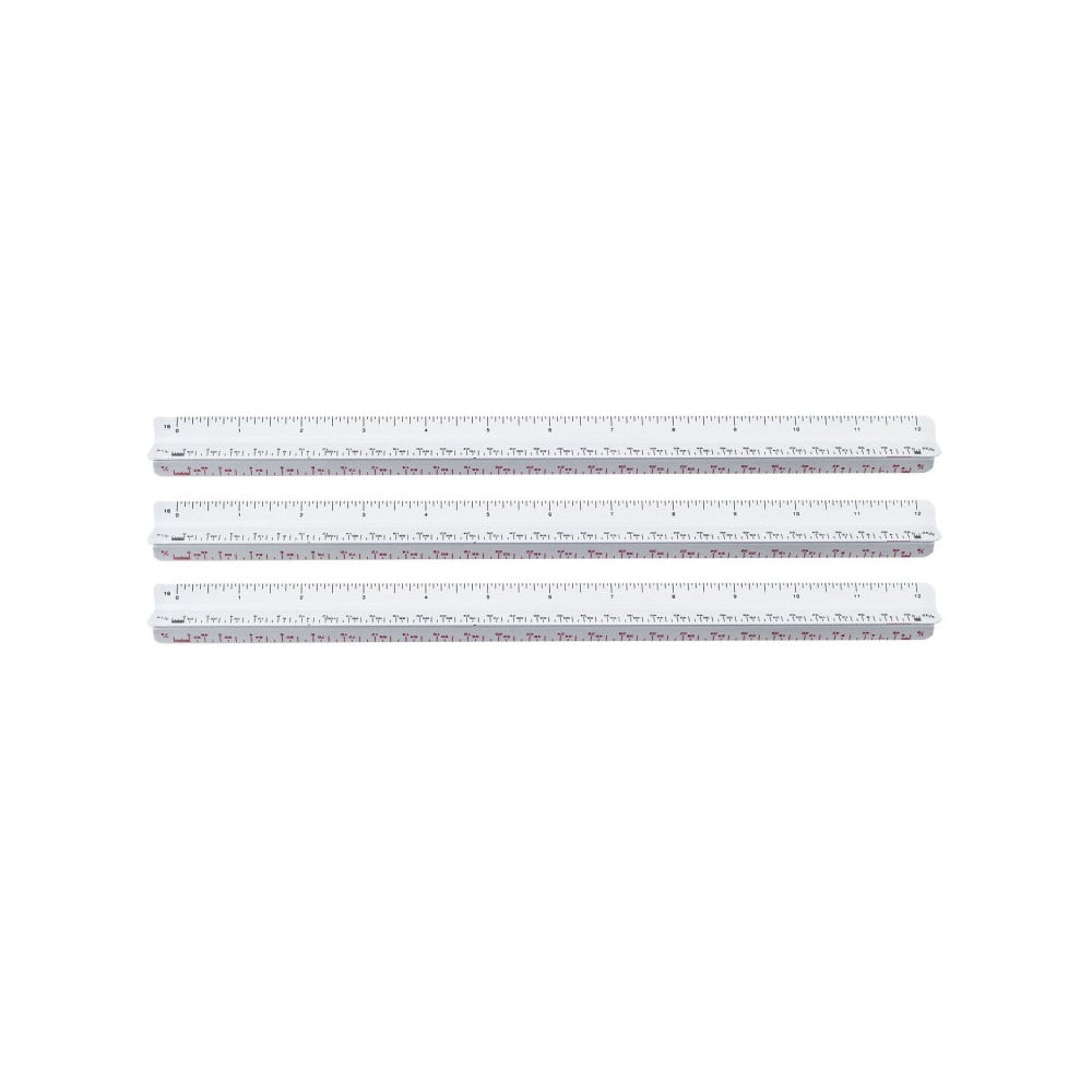 Acme United ACMTS656-3 12 in. Architectural Scale, White - Pack of 3