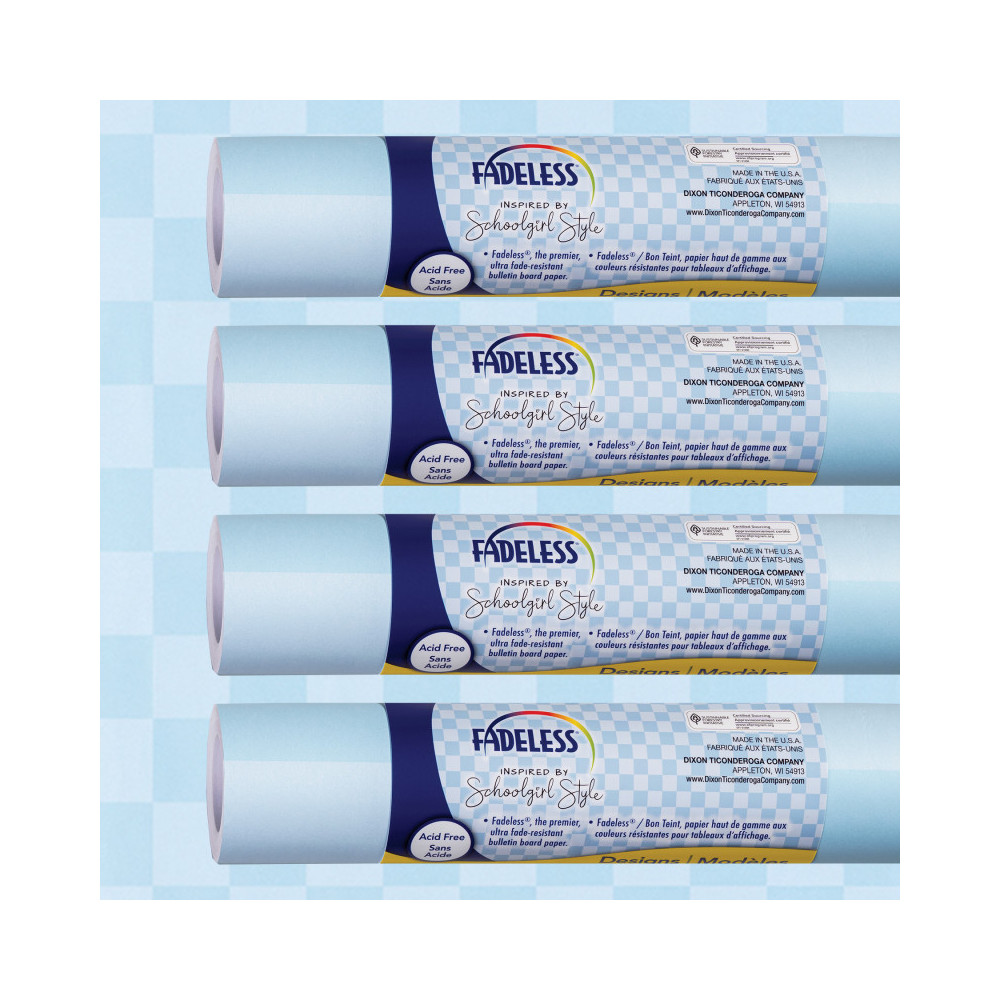 Dixon Ticonderoga PAC0040168 47.25 in. x 12 ft. School Girl Style Pool Party Bulletin Board Paper, 4 Rolls