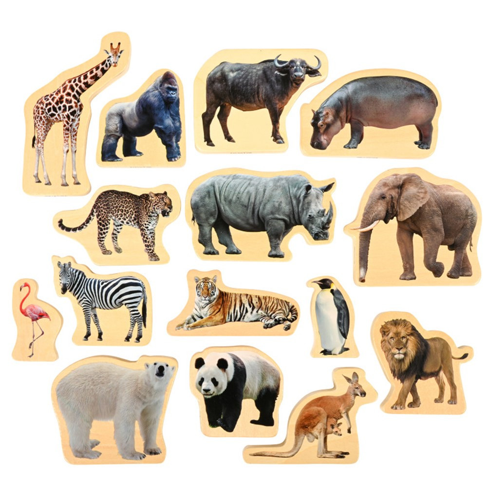 Picture of Learning Advantage CTU73572 Wooden Wild Animal Blocks