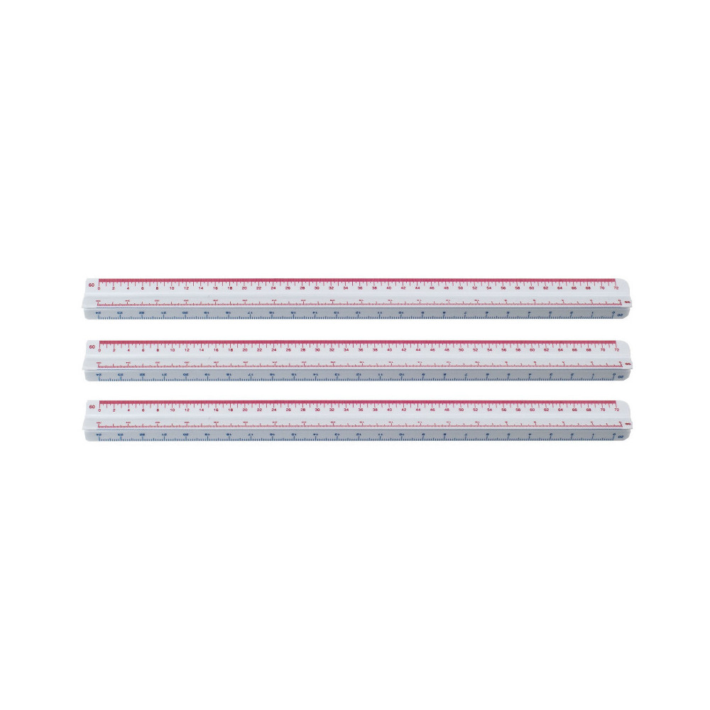 Acme United ACMTS657-3 12 in. Engineering Scale, White - Pack of 3