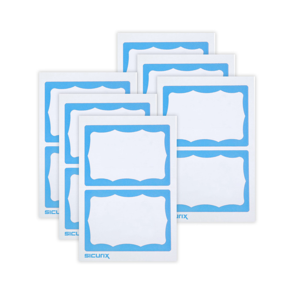 BAU67643-6 Adhesive decals Blue Border, 100 per Pack - Pack of 6