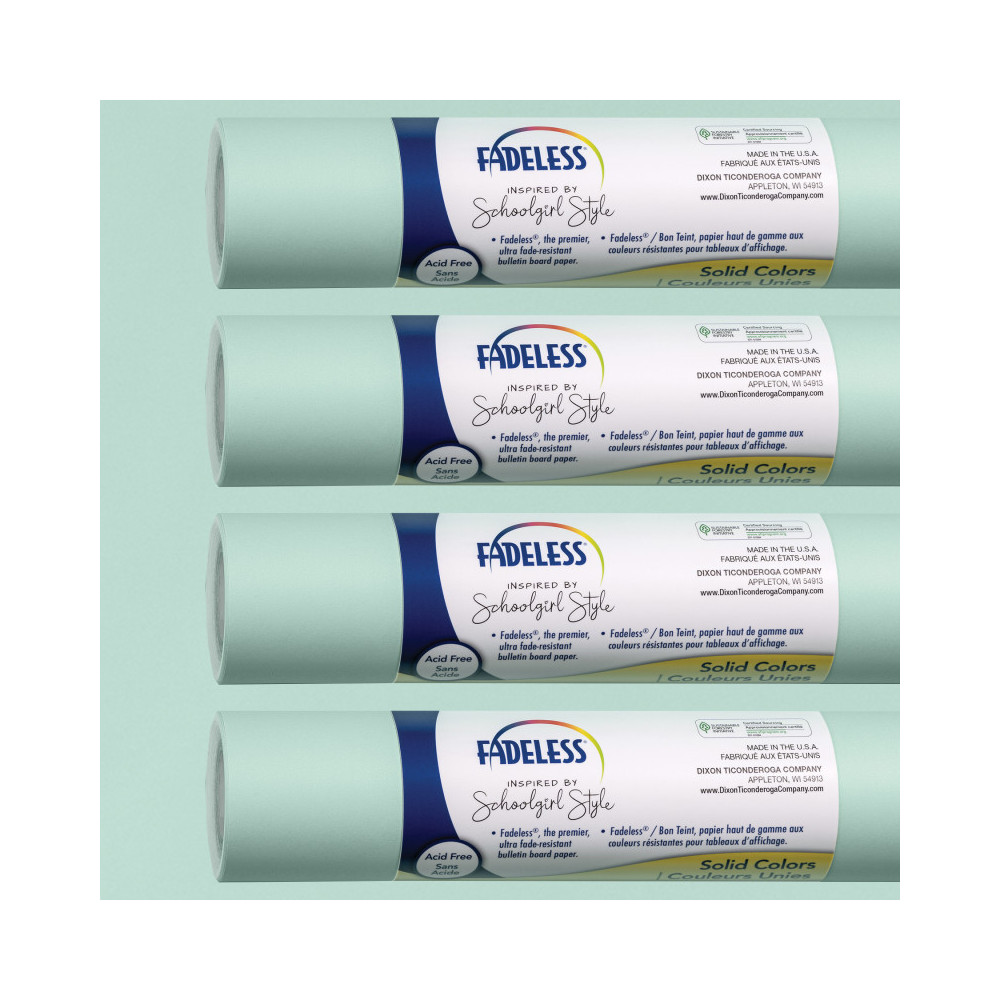 Dixon Ticonderoga PAC0040198 47.25 in. x 12 ft. School Girl Style Mint to Be Bulletin Board Paper, 4 Rolls