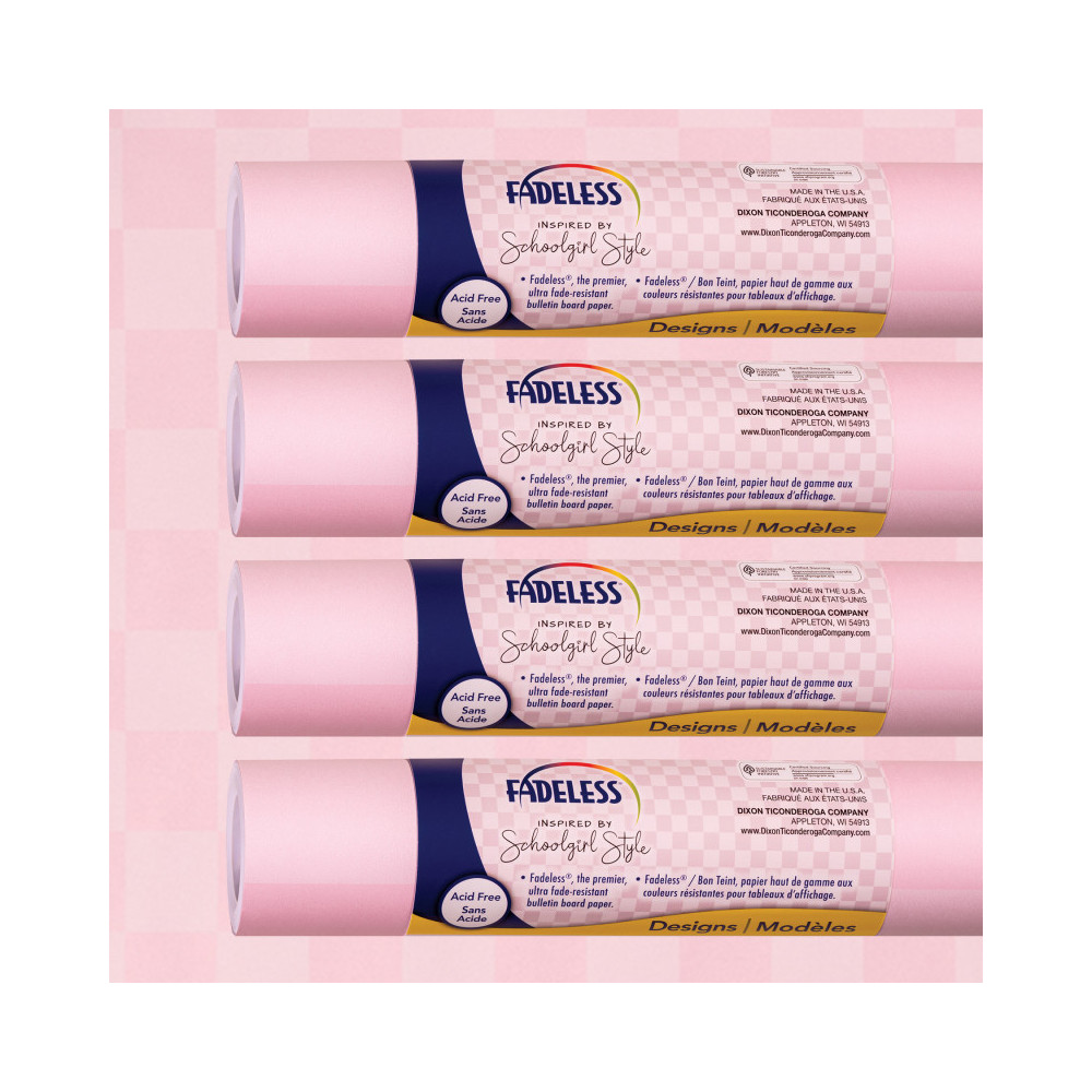 Dixon Ticonderoga PAC0040158 47.25 in. x 12 ft. School Girl Style Cake Pop Bulletin Board Paper, 4 Rolls