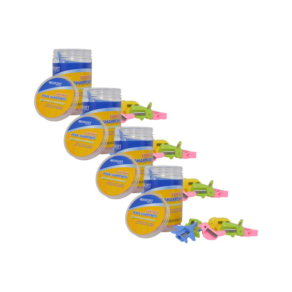 Picture of Acme United ACM17796-4 Assorted Shapes Manual Pencil Sharpeners&#44; 30 per Pack - Pack of 4