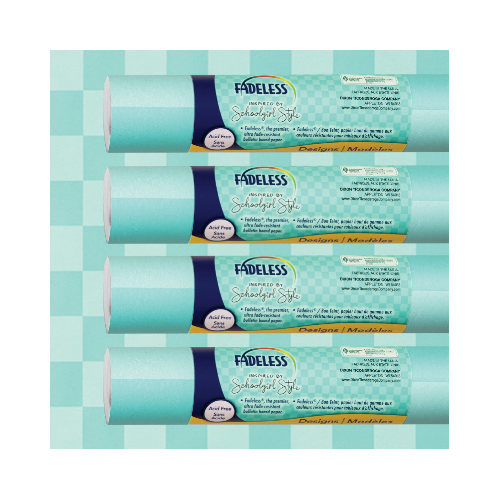 Dixon Ticonderoga PAC0040178 47.25 in. x 12 ft. School Girl Style Daydream Bulletin Board Paper, 4 Rolls