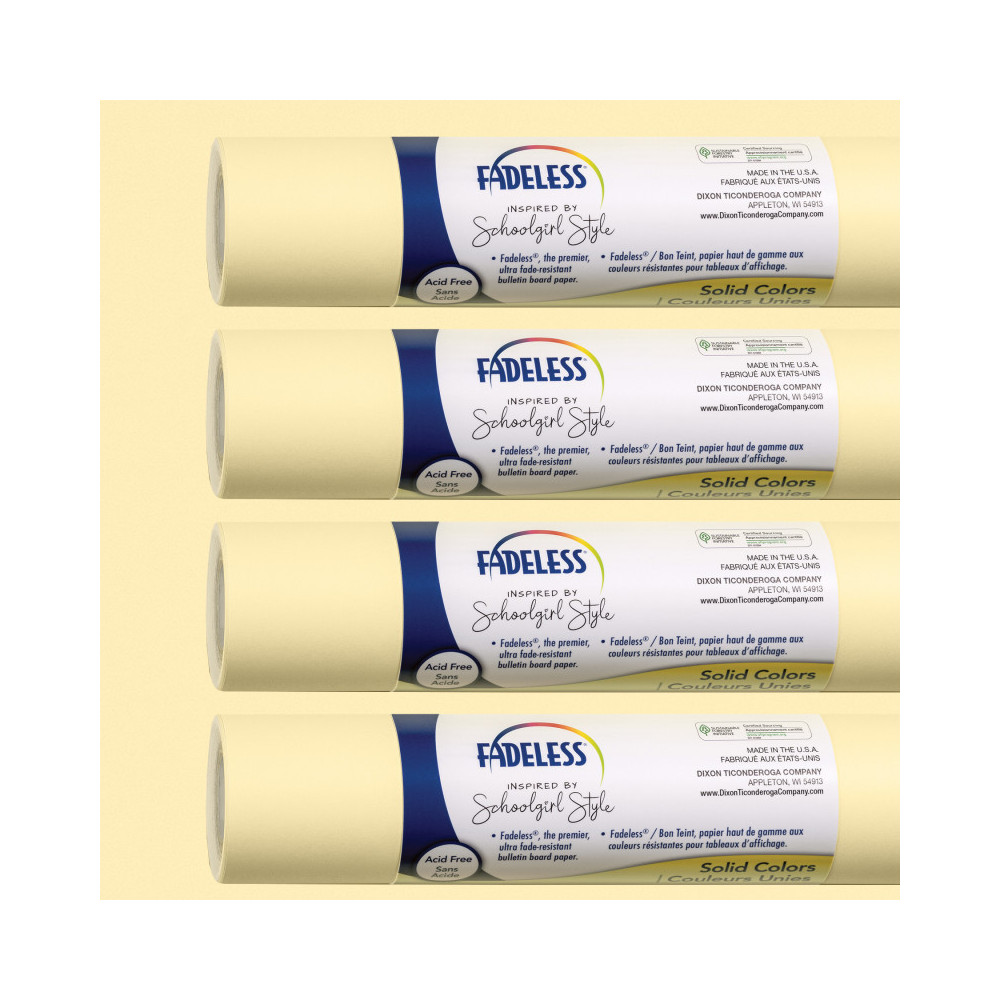 Dixon Ticonderoga PAC0040188 47.25 in. x 12 ft. School Girl Style Lemon Drop Bulletin Board Paper, 4 Rolls