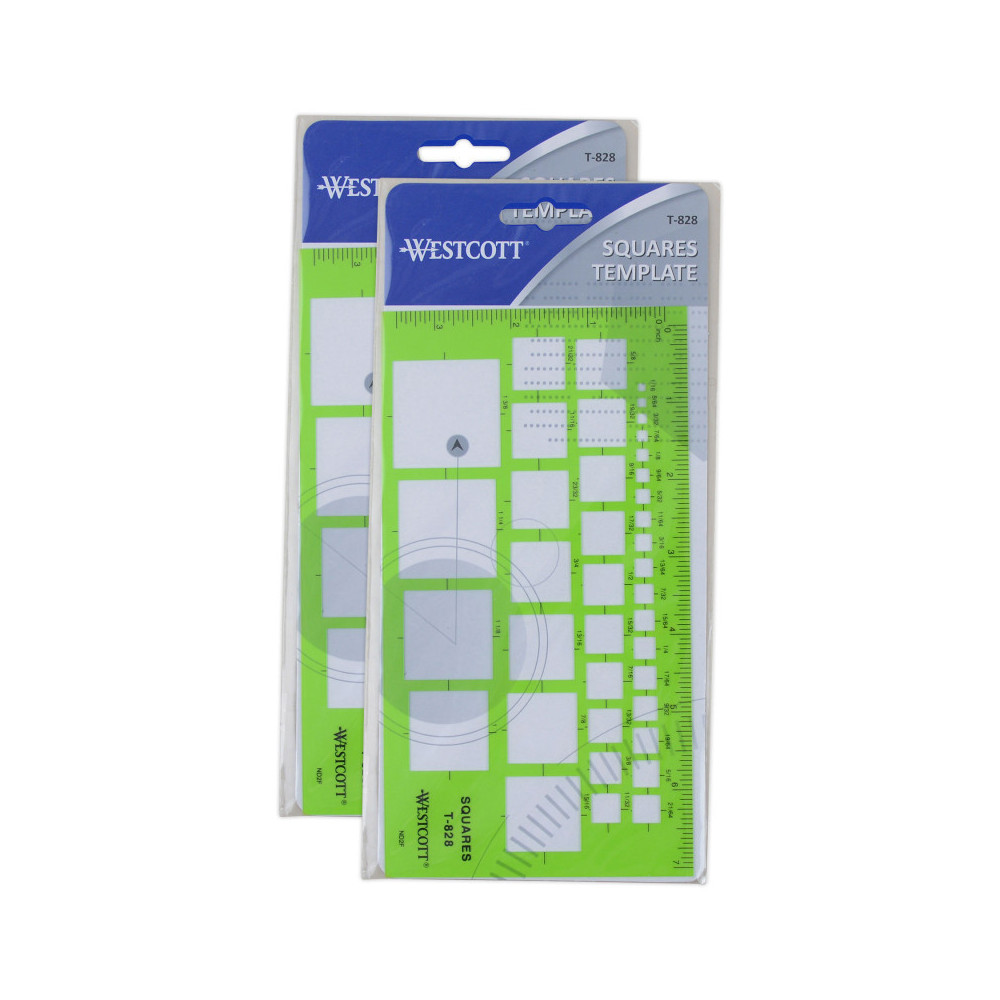 Acme United ACMT828-2 Technical Squares Drawing & Drafting Template - Pack of 2