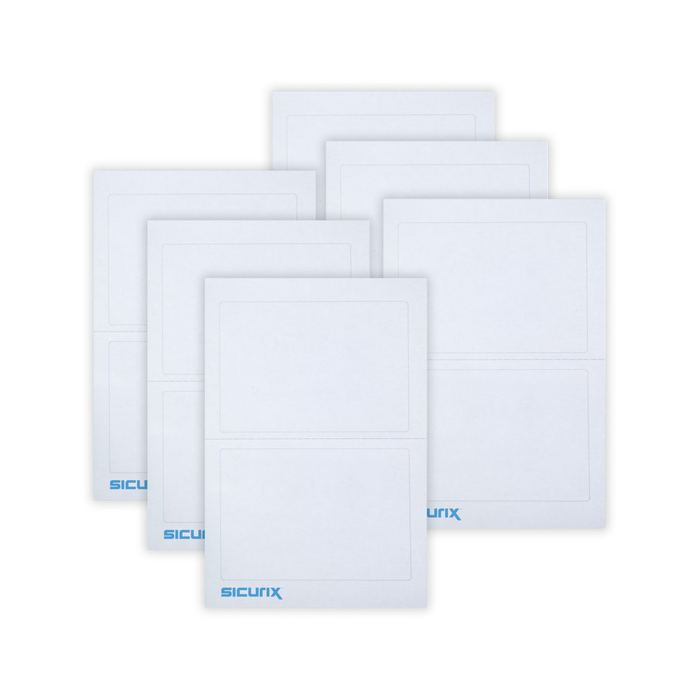 BAU67641-6 Plain Adhesive decals, White, 100 per Pack - Pack of 6
