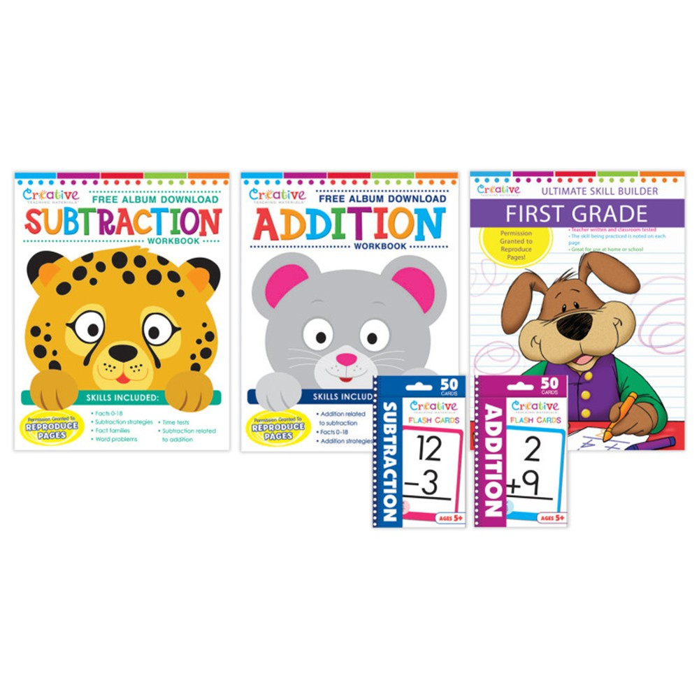 PBSCTM2003 First Grade Skills Workbook & Flashcard Bundle