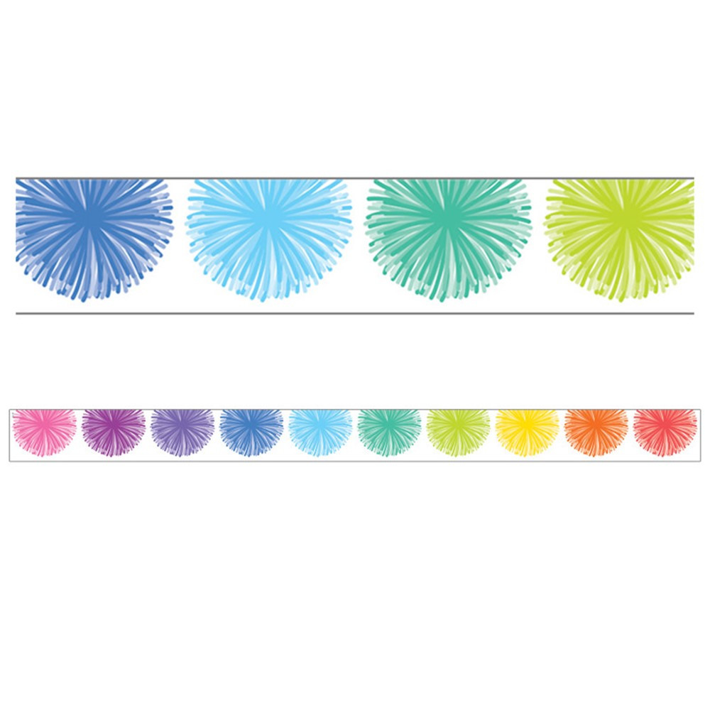 Picture of Teacher Created Resources TCR6919-6 35 ft. Colorful Poms Scalloped Die-Cut Border Trim - Pack of 6
