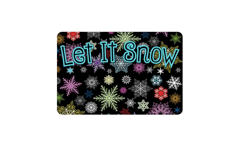 Picture of Ashley Productions ASH91579 15.5 x 23.5 in. Let It Snow Colorful Snowflakes Welcome Mat
