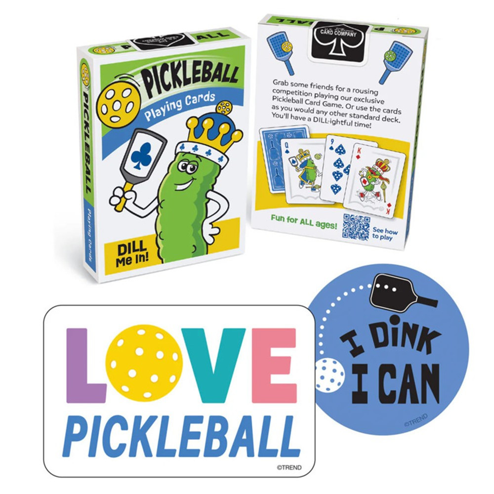 T-90672 Pickleball Collection Playing Cards & Stickers Set