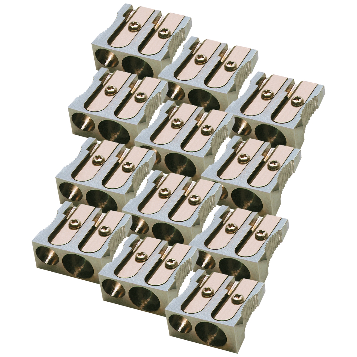 Advantus CHL77755IP 2-Hole Metal Pencil Sharpener - Paack of 12