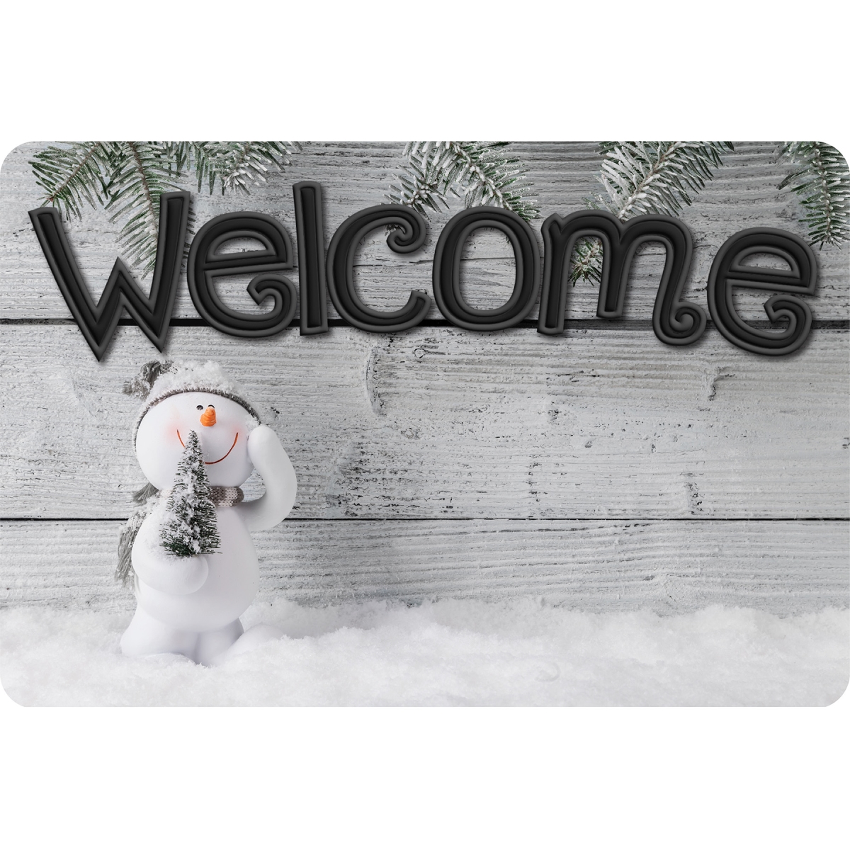 Picture of Ashley Productions ASH91582 15.5 x 23.5 in. Shiplap Snowman Welcome Mat