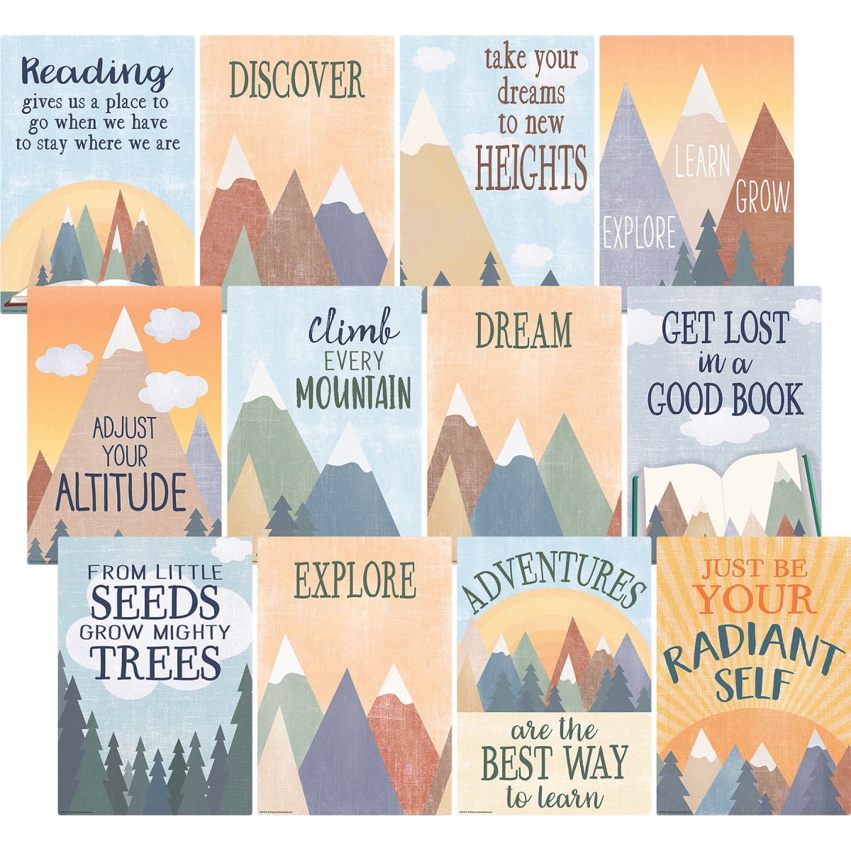 Picture of Teacher Created Resources TCR9172 Moving Mountains Small Poster Pack with 12 Posters