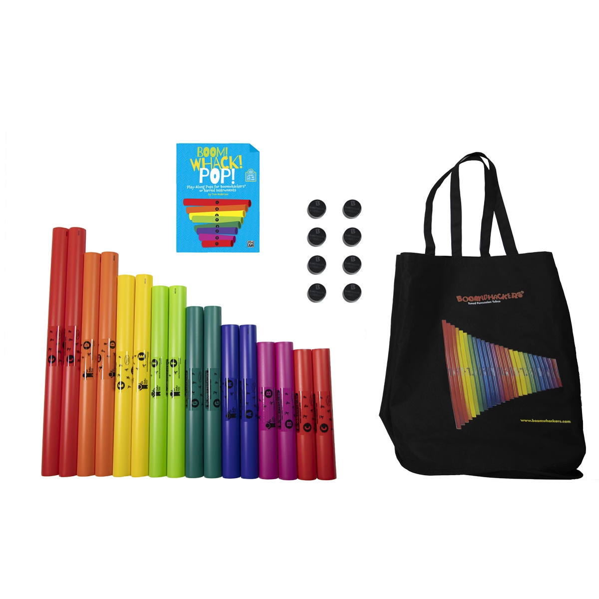 Rhythm Band Instruments RB-BW16WP Boomwhacker Percussion Tubes Boom Whack Pop Kit