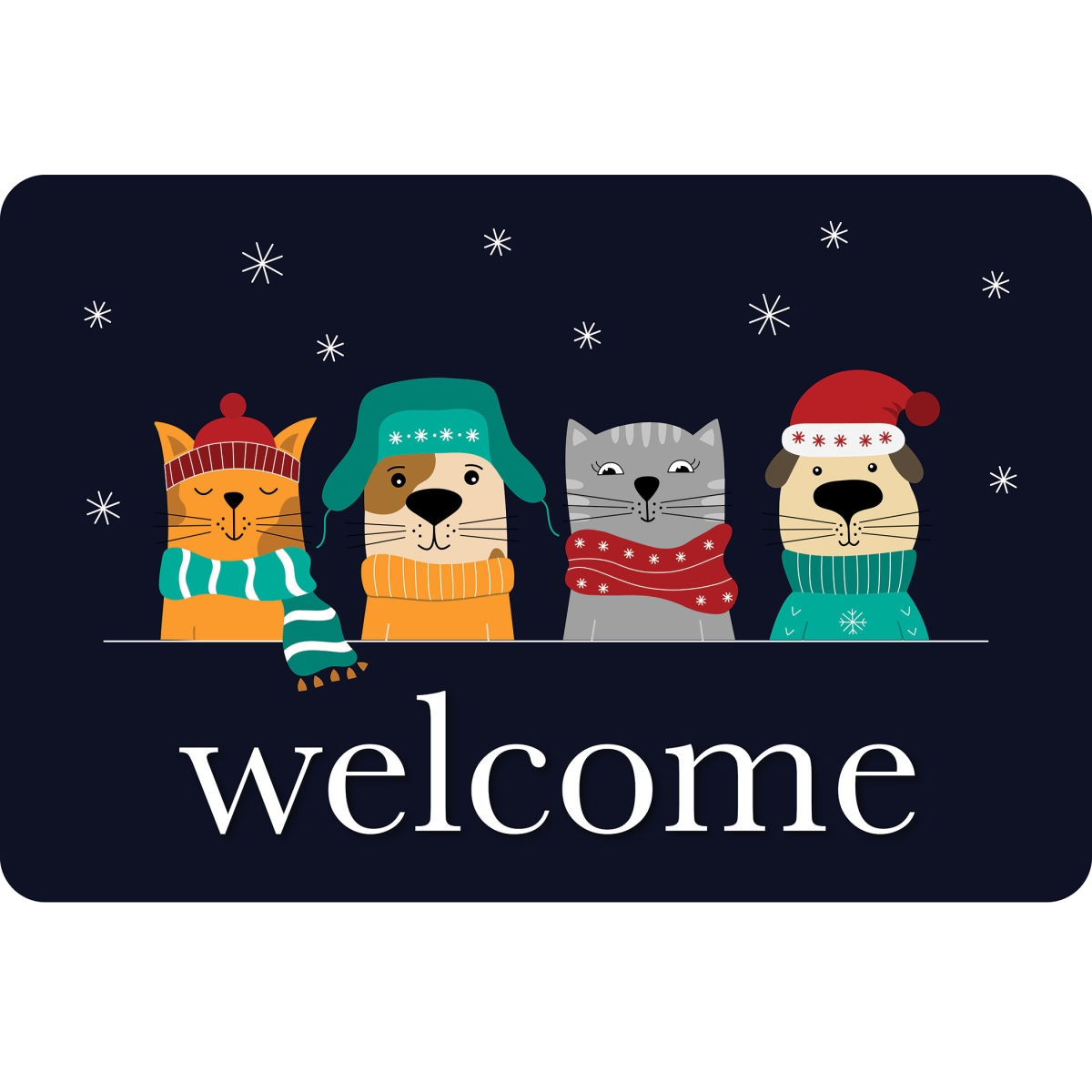 Picture of Ashley Productions ASH91583 15.5 x 23.5 in. Fury Friends Welcome Mat
