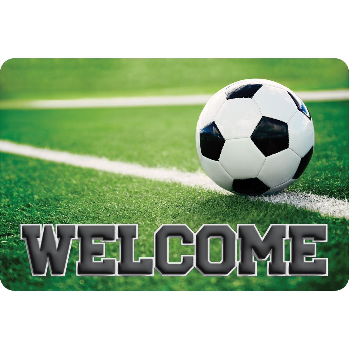 Picture of Ashley Productions ASH91586 15.5 x 23.5 in. Soccer Ball Welcome Mat