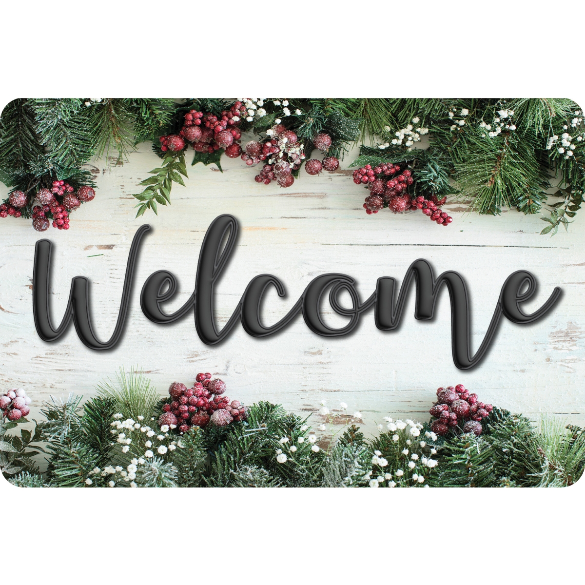 Picture of Ashley Productions ASH91576 15.5 x 23.5 in. Winter Garland Berries Welcome Mat