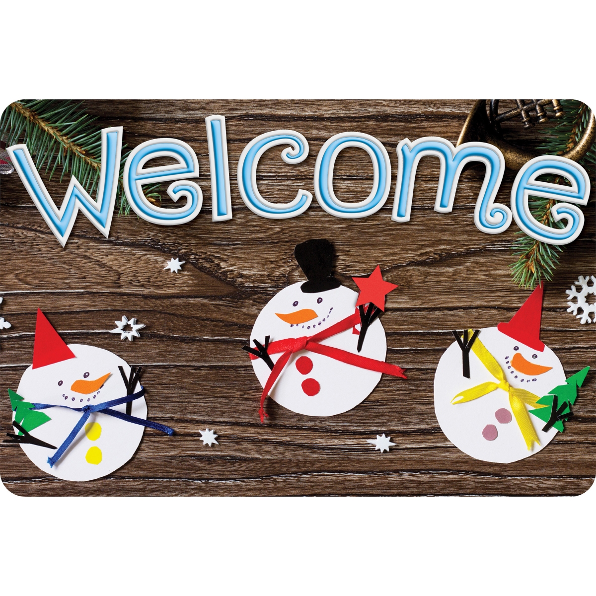 Picture of Ashley Productions ASH91577 15.5 x 23.5 in. 3 Snowmen Crafted Welcome Mat