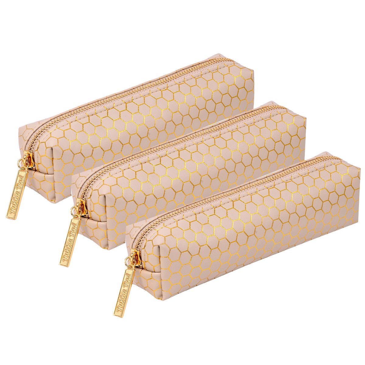 Picture of Pukka Pads USA PUK9981TEHZE-3 7.08 x 7.9 x 2 in. Pencil Case Haze&#44; Taupe - Pack of 3